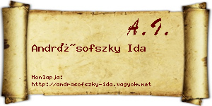 Andrásofszky Ida névjegykártya
