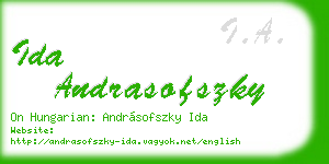 ida andrasofszky business card